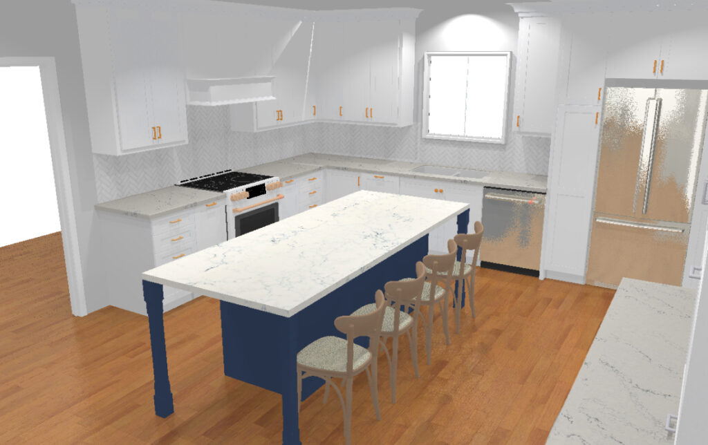 Remodeled kitchen rendering